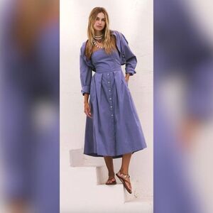 Free People Isley 2-in-1 Midi Dress - Size Large, Flint Stone, NWOT